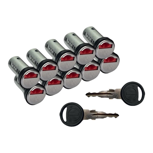 Steckzylinder Schlüsselzylinder Zadi STS rot 10er Set mit 2 Schlüssel