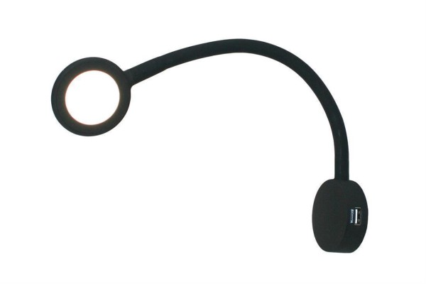 Wohnmobil Flexible Leuchte Spot mit USB- Ladefunktion schwarz