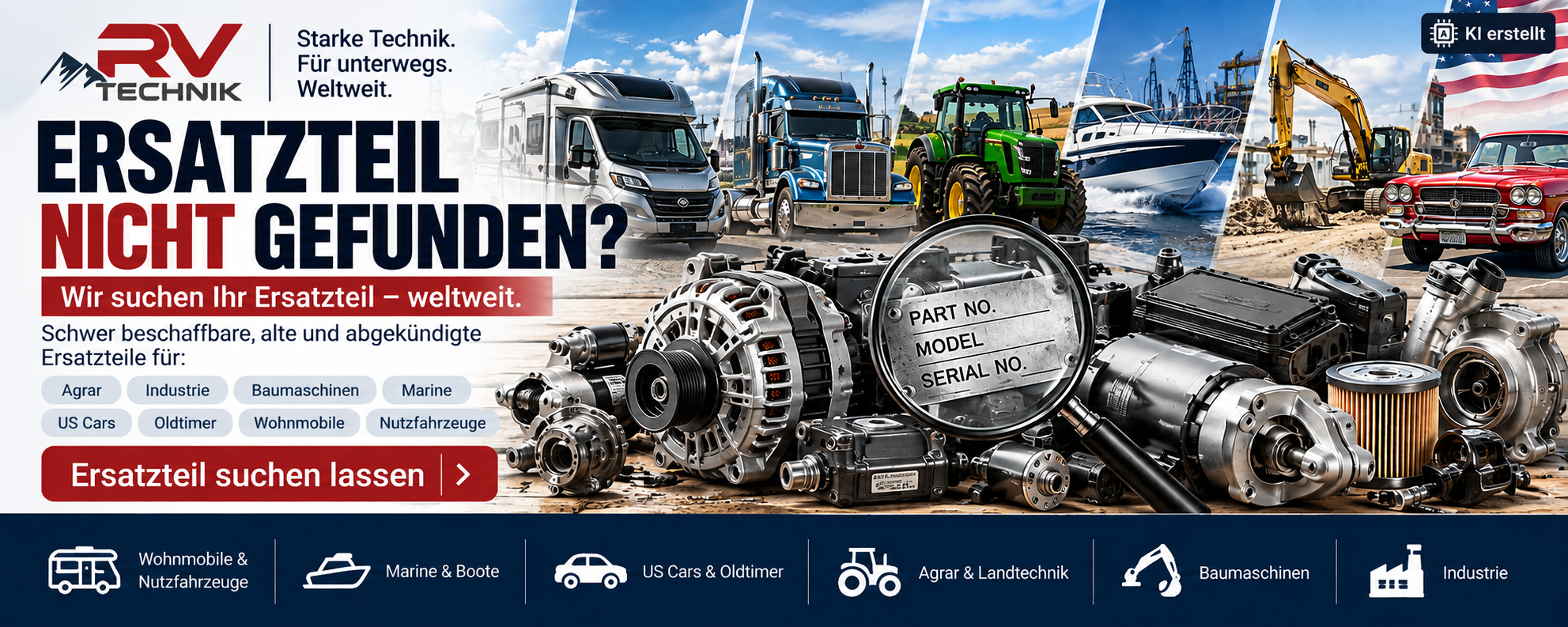 TeileRadar Ersatzteilsuche und Identifikation bei RV Technik Aktion: