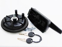 Eingangsschloss ZADI®Wohnmobil Wohnwagen schwarz rechtsdrehend rund