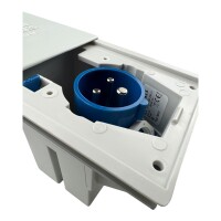 Einbaustecker CEE 230V mit grauer Schiebeabdeckung Wohnmobil Aussenstrom Mennekes