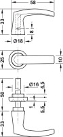 Türgriff Türknauf Türdrücker Garnitur Push-Lock Vierkant 7 mm braun Wohnmobil Wohnwagen Caravan