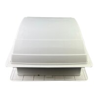Maxxair Mini Deluxe Dachlüfter Ventilator 12V mit LED 35,6 cm x 35,56 cm weiss
