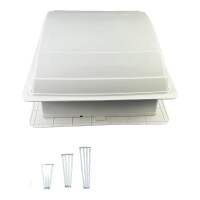 Maxxair Mini Deluxe Dachlüfter Ventilator 12V mit LED 35,6 cm x 35,56 cm weiss