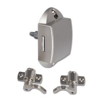 Push-Lock-Schloss einseitig Farbe silber mit Haken Wohnmobil Wohnwagen