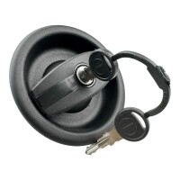 Schwarzes rundes Zadi Außenschloss rechtsdrehend für Wohnmobil Wohnwagen