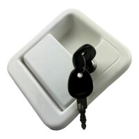 Türschloss aussen Wohnwagen Wohnmobil Caravan FF-System FAP mit Zylinder 2 Schlüssel weiß