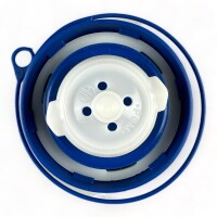Blauer Tankdeckel mit Zylinder und Schlüssel für Frischwasser Trinkwasser im Wohnwagen Wohnmobil