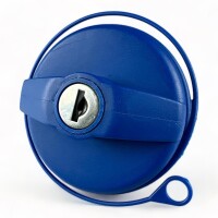 Blauer Tankdeckel mit Zylinder und Schlüssel für Frischwasser Trinkwasser im Wohnwagen Wohnmobil