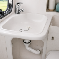 Wohnmobil Waschbecken Ablaufstutzen 25-34mm weiß gewinkelt 19mm