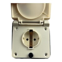 Aussensteckdose 230V creme beige Wandsteckdose Wohnmboil Wohnwagen Caravan