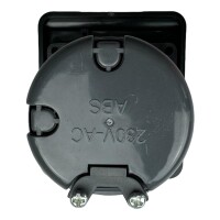 C-Line Steckdose, Klappdeckel, Einbaudose Schwarz 230V-AC speziell für Wohnwagen Wohnmobil