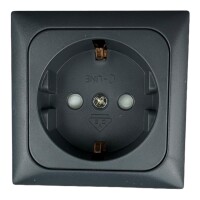 C-Line Wandsteckdose mit flachem Rahmen schwarz, Isodose 230V-AC speziell hergestellt für Wohnwagen und Caravan