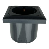 C-Line Wandsteckdose mit flachem Rahmen schwarz, Isodose 230V-AC speziell hergestellt für Wohnwagen und Caravan