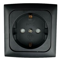 C-Line Wandsteckdose mit abgerundetem Rahmen und Einbaudose schwarz 230V-AC speziell hergestellt für Wohnwagen und Caravan