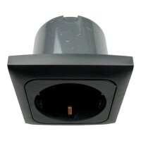 C-Line Wandsteckdose mit abgerundetem Rahmen und Einbaudose schwarz 230V-AC speziell hergestellt für Wohnwagen und Caravan