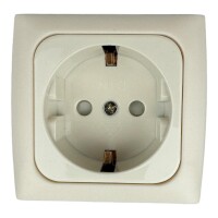 C-Line Wandsteckdose mit abgerundetem Rahmen und Einbaudose Weiß 230V-AC speziell hergestellt für Wohnwagen und Caravan