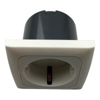 C-Line Wandsteckdose mit abgerundetem Rahmen und Einbaudose Weiß 230V-AC speziell hergestellt für Wohnwagen und Caravan