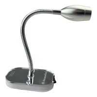 LED 12 Volt Schwanenhals Leselampe silber grau mit USB Steckdose Wohnmobil Boot