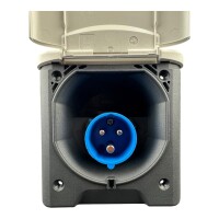 Einspeisestecker 230V CEE17 ABL mit Magnetdeckel weiss Wohnmobil Wohnwagen