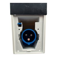 Einbaustecker CEE 230V mit schwarzer Schiebeabdeckung Wohnmobil Außenstrom Mennekes