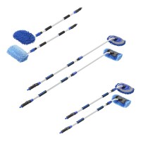 Teleskopwaschbürste 1,90 m mit Chenille-Mikrofaser und 3D-Waschbürstenkopf