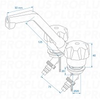 Mischbatterie De Luxe Ø20 mm schwarz/chrom, großer Drehknopf im Blister