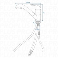 Mischbatterie Keramik Kama mit ausziehbarer Dusche Julia Ø33 mm chrom