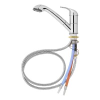 RVTechnik 12V Wasserhahn mit ausziehbarer Brause Ø36 mm, Mischbatterie Chrom für Warm- und Kaltwasser, Keramikkartusche, Mikroschalter, 1,5 m Schlauch, für Wohnmobil Wohnwagen Boot