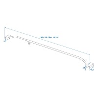 Flachplanenbügel Aluminium verstellbar 108-146 cm für Anhängerplane