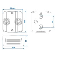 Pro Plus Rückleuchte 4 Funktionen 98x104mm