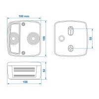 Pro Plus Rückleuchte 4 Funktionen 98x104mm PM