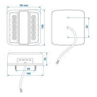 Pro Plus Rückleuchte 4 Funktionen 98x105mm 14LED PM