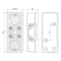 Pro Plus Rückleuchte 4 Funktionen 210x83mm