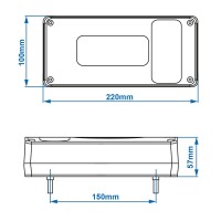 Pro plus Rückleuchte 6 Funktionen 215x100mm links