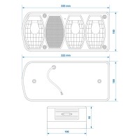 Pro Plus Rückleuchte 6 Funktionen 222x100mm links