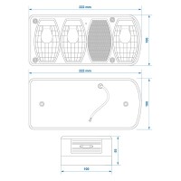 Pro Plus Rückleuchte 6 Funktionen 222x100mm rechts