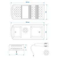 Pro Plus Rückleuchte 5 Funktionen 225x105mm 43LED links