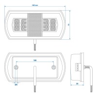 Pro Plus Rückleuchte 5 Funktionen  225 x 105 mm 43LED links