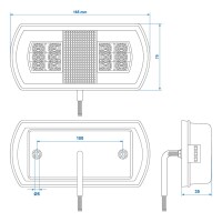 Pro Plus Rückleuchte 5 Funktionen  225 x 105 mm 43LED rechts