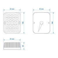 Pro Plus Nebelschlussleuchte 100x81mm 19LED