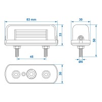 Pro Plus Kennzeichenleuchte 83x33mm PM