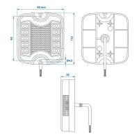 Pro Plus Rückleuchte 4 Funktionen 105 x 95 mm LED + GLOW links