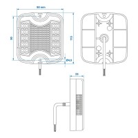 Pro Plus Rückleuchte 4 Funktionen 105 x 95 mm LED + GLOW rechts