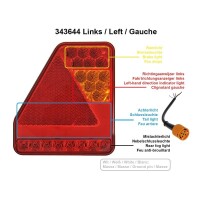 Pro Plus Rückleuchte 5 Funktionen 208x188mm 22LED links UK