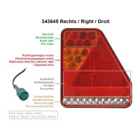Pro Plus Rückleuchte 5 Funktionen 208x188mm 22LED rechts UK