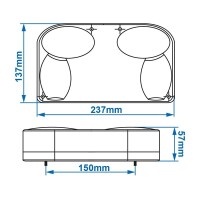 Pro Plus Rückleuchte 6 Funktionen 237x137mm links