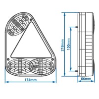 Pro Plus Rückleuchte 5 Funktionen 218x174mm links
