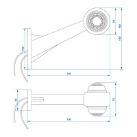 Pro Plus Umrissleuchte rot/weiß 160mm schräg