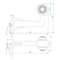 Pro Plus Umrissleuchte rot/weiß 185mm rechtwinklig